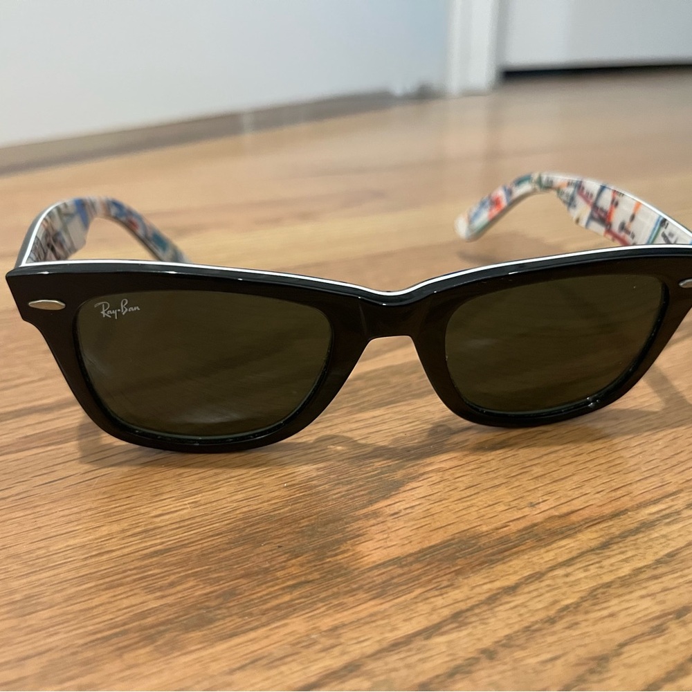Ray-Ban Black with Subway Map Pattern Sunglasses